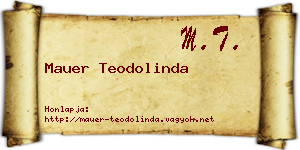 Mauer Teodolinda névjegykártya